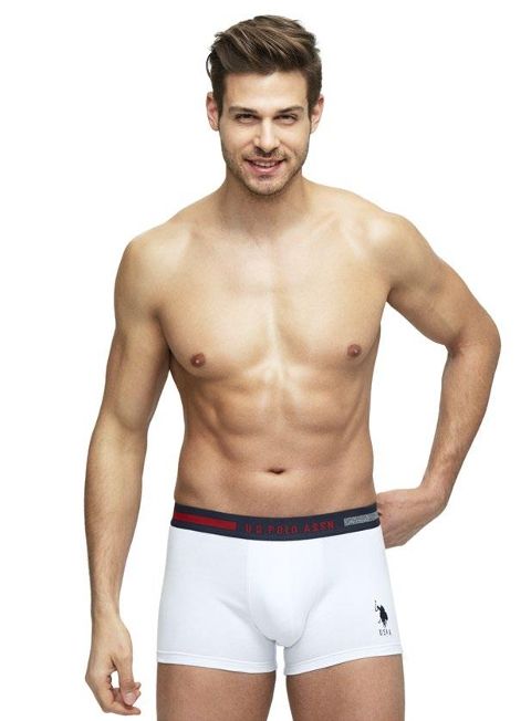 Pamuk Modal Esnek Bel Boxer 3'lü Set US. POLO ASSN. 80155 - Lacivert-Gri Melanj-Beyaz